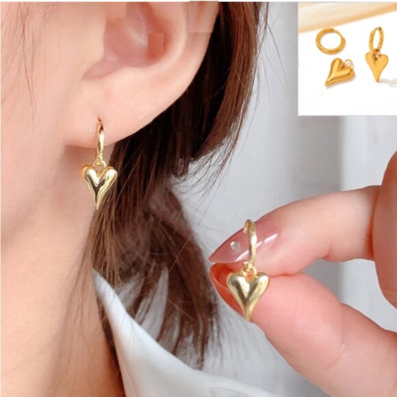 🍏50% OFF/3+...Heart and Hoops Dangle Earrings - Picture 11 of 11